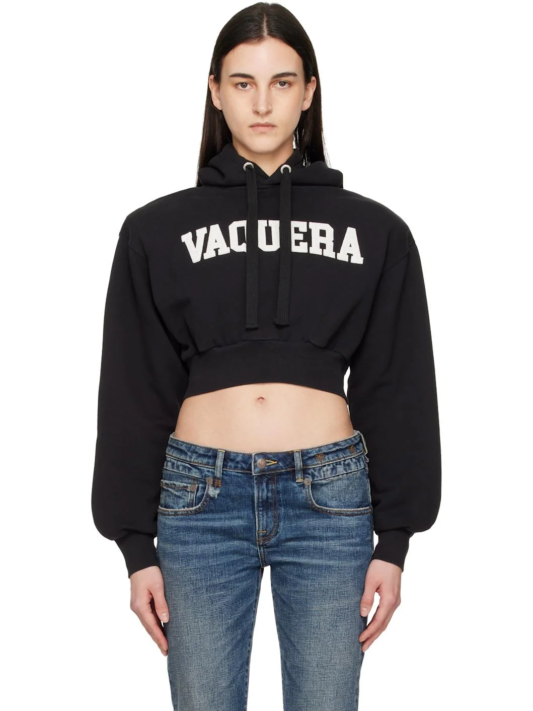 Black Shoulder Pad Hoodie - 1