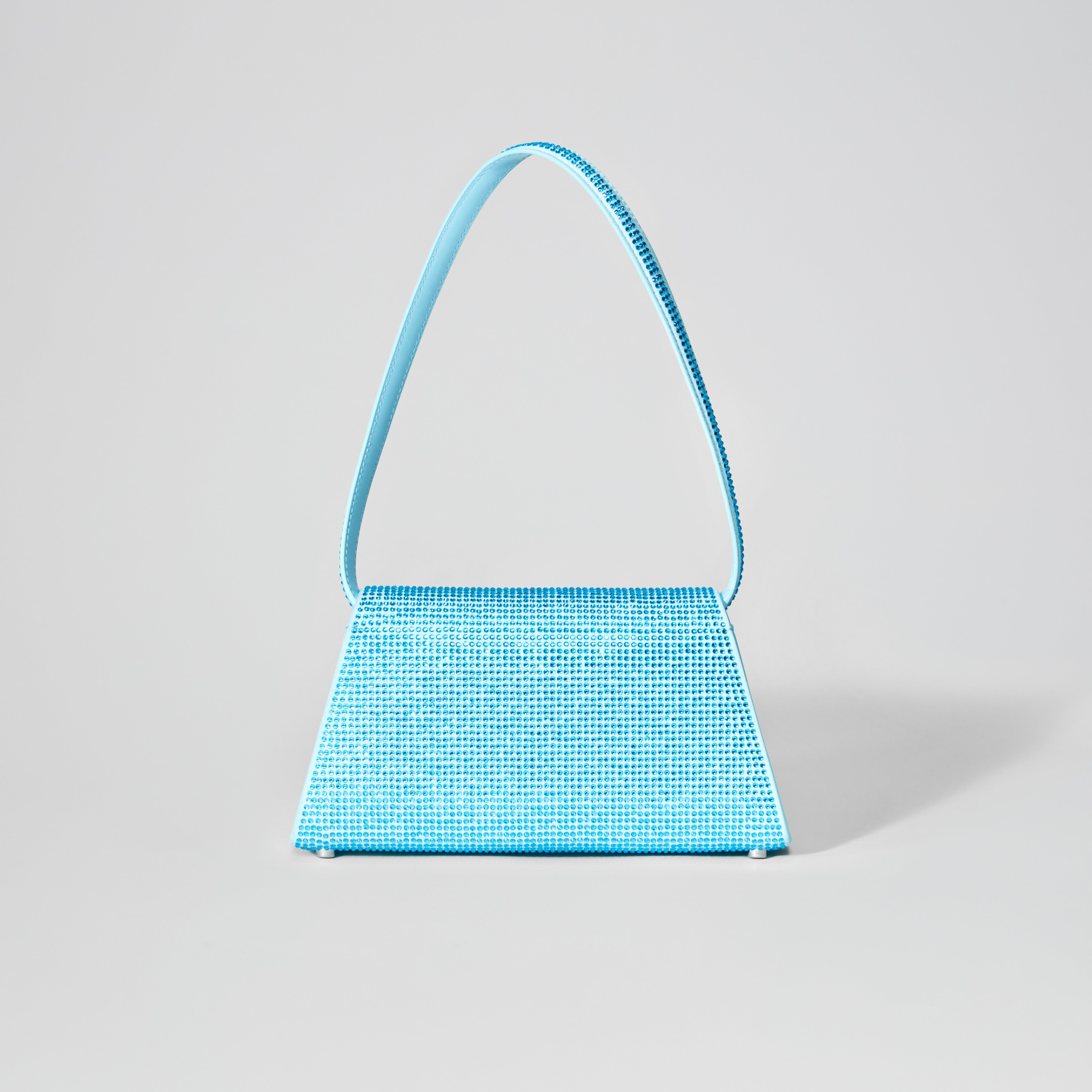 Blue Rhinestone Bow Mini Shoulder Bag - 3