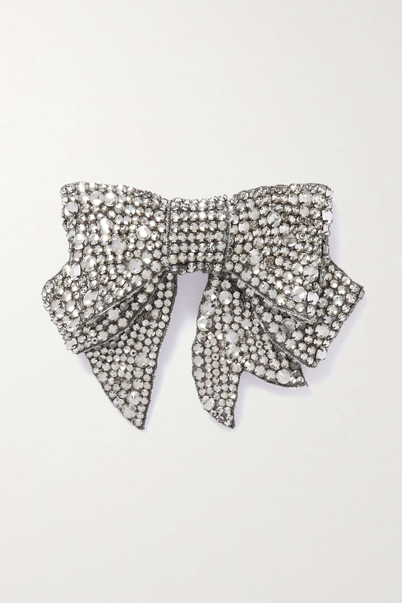 Belle crystal-embellished satin hair clip - 1