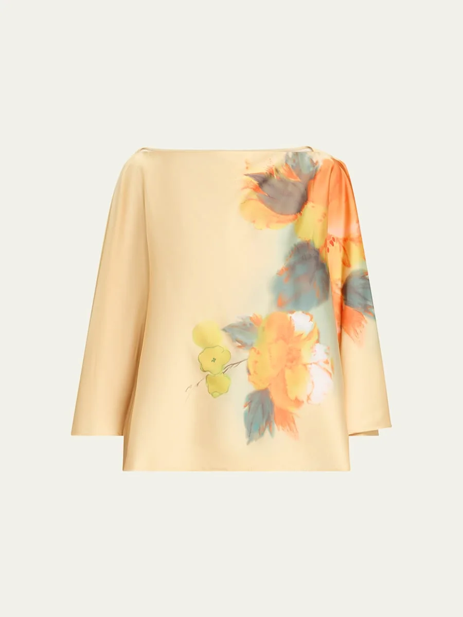 Carole Watercolor Floral Top - 1