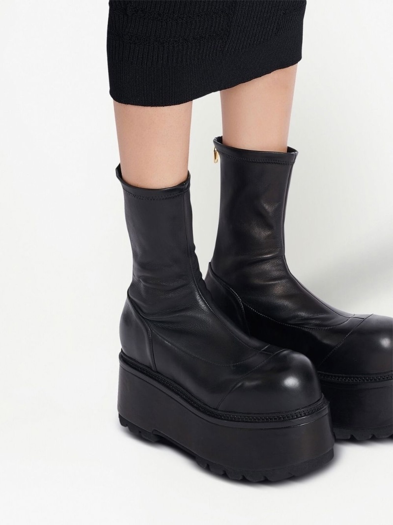 platform leather boots - 5