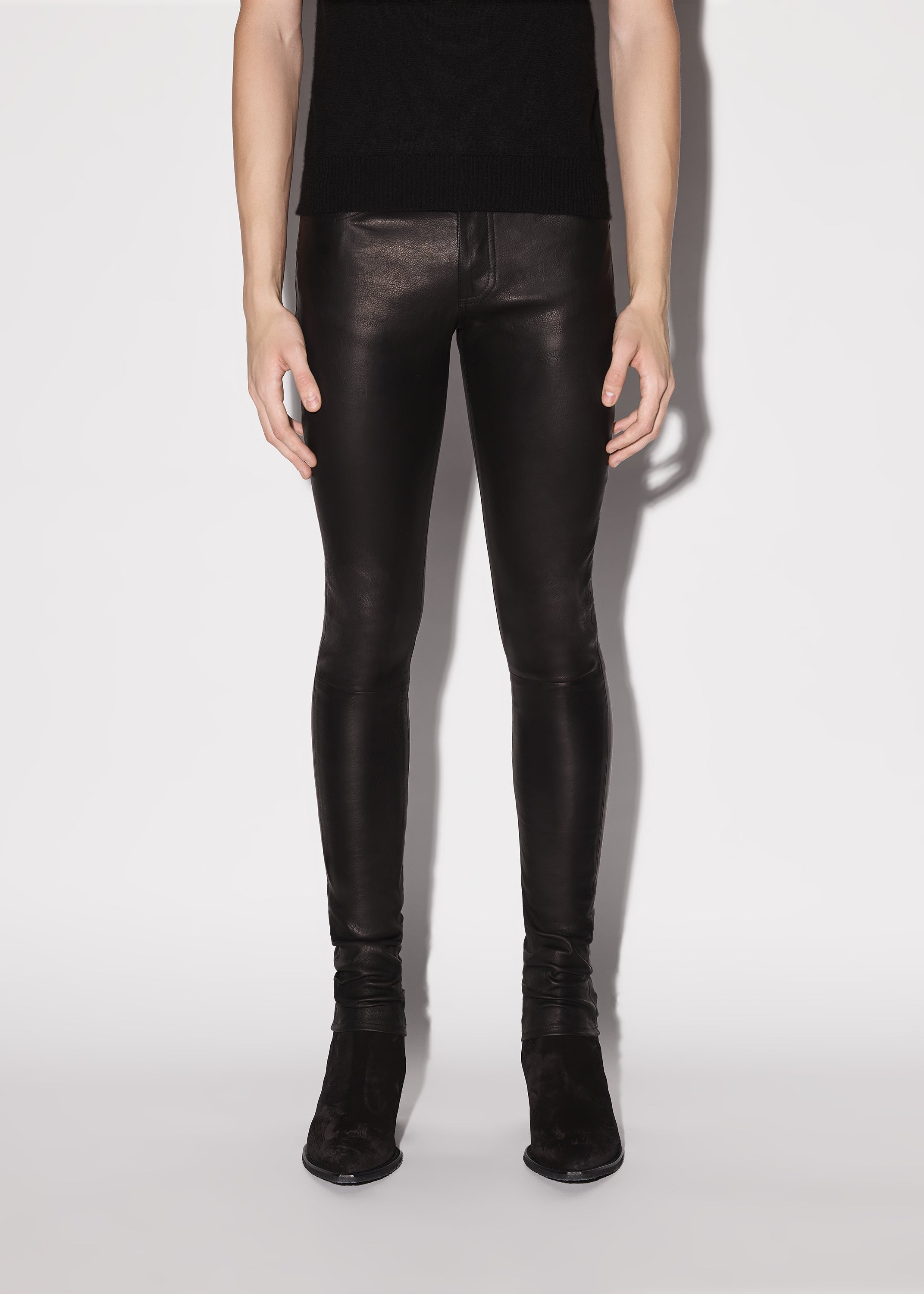 5 POCKET LEATHER PANT - 2