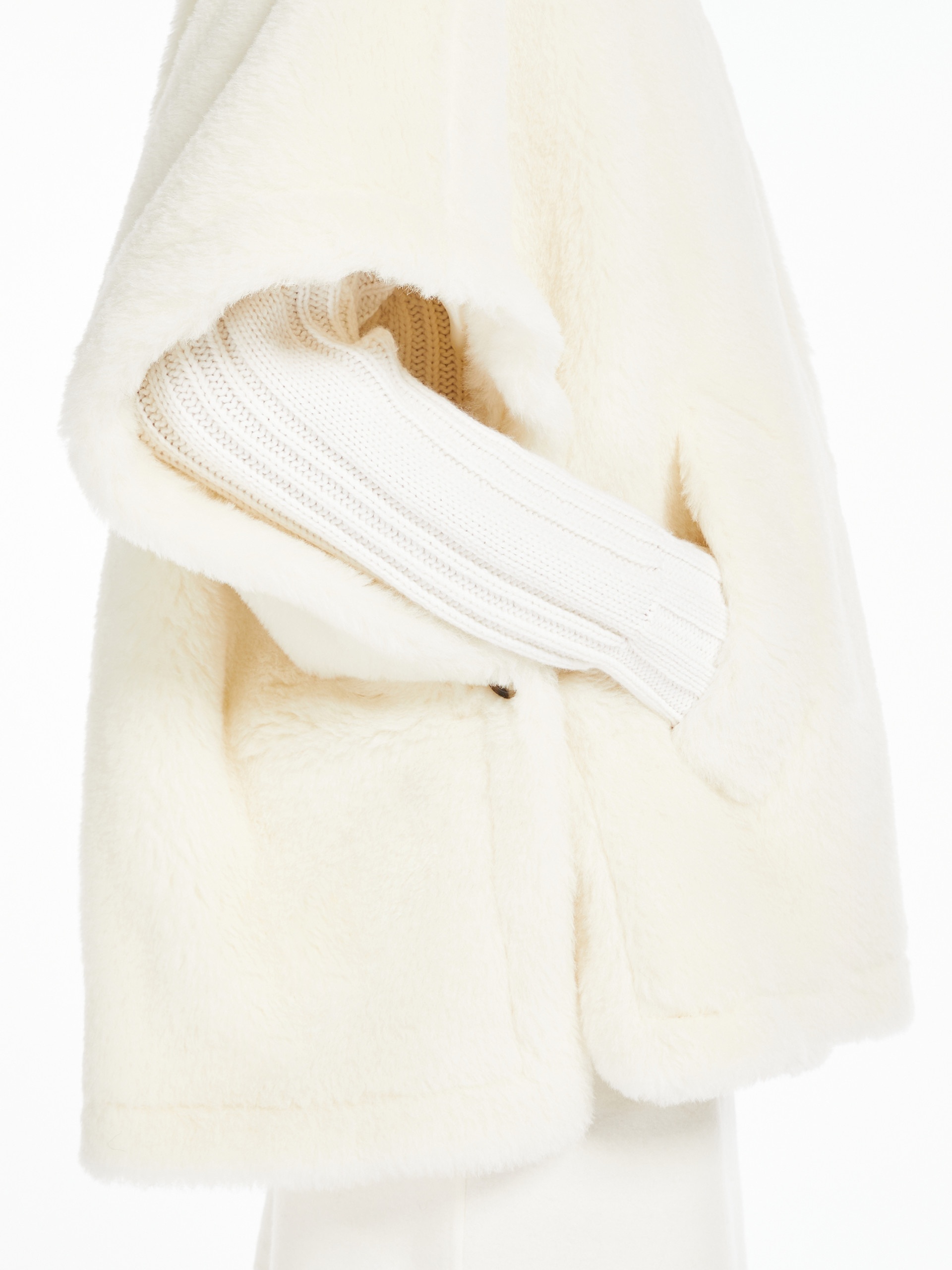 TEBE1 Cape in alpaca and wool Teddy fabric - 5