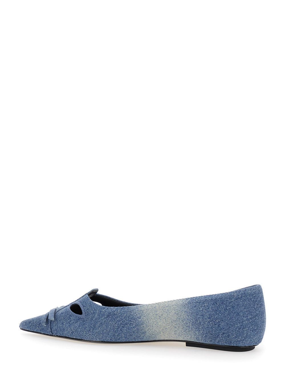 Marc Jacobs Women 'The Kat' Blue Ballerinas With Cut-Out Detail And Bow On The Front In Cotton Woman - 3
