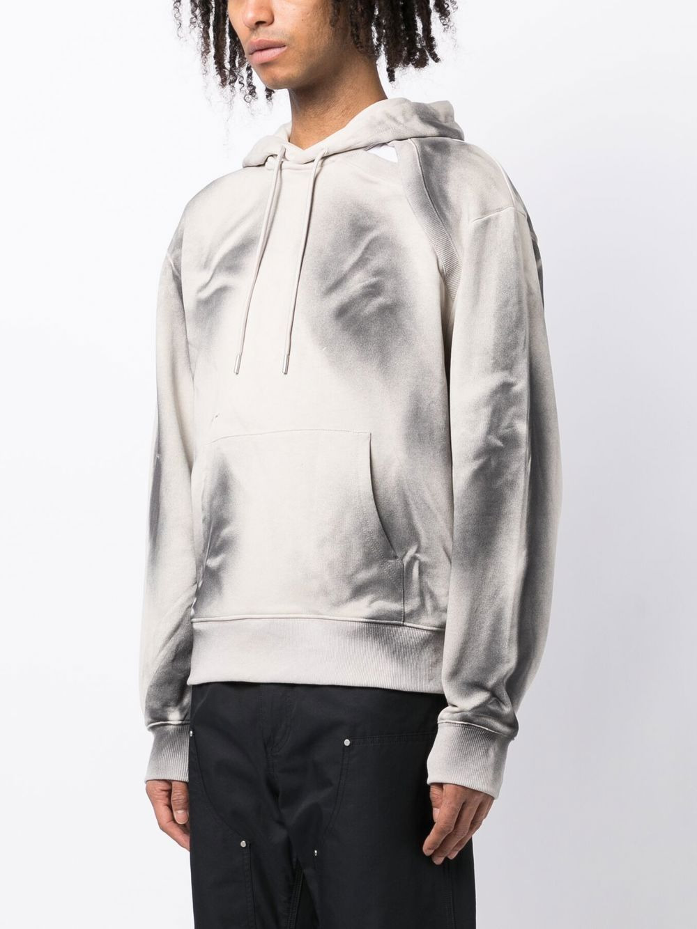 abstract-print cotton hoodie - 3