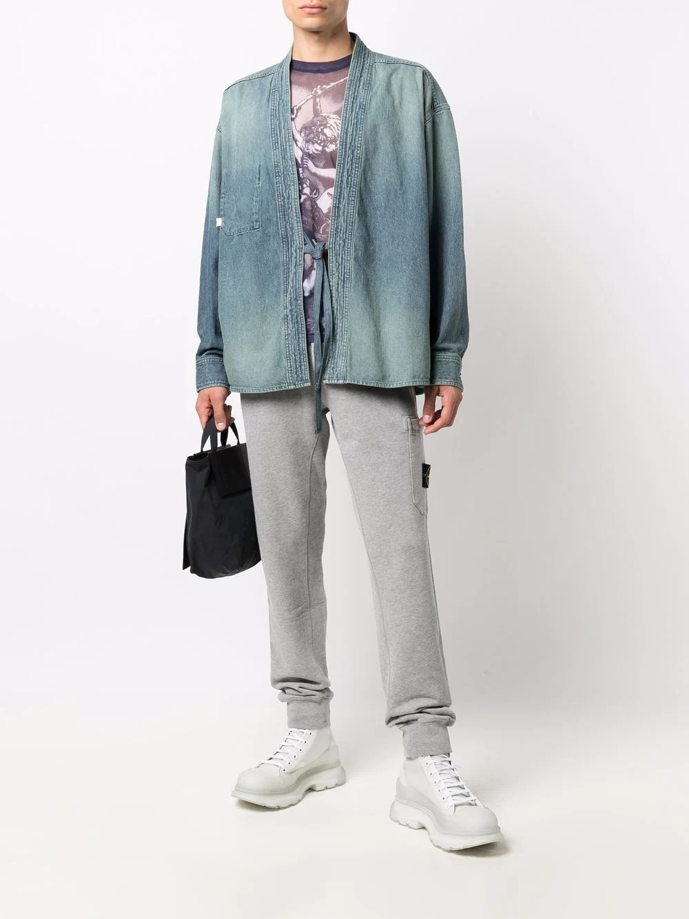 denim kimono shirt jacket - 2