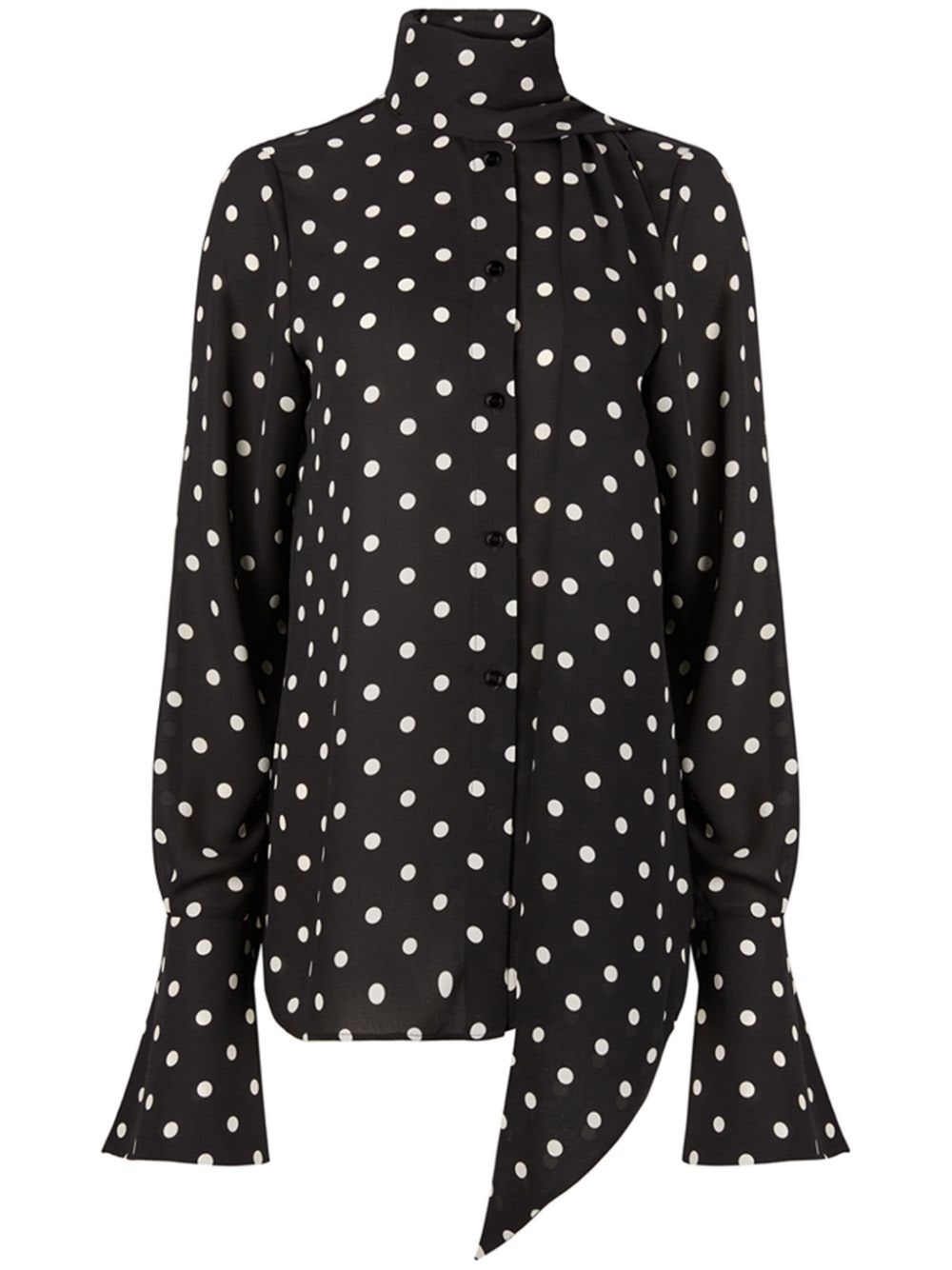 polka-dot pussy-bow shirt - 1