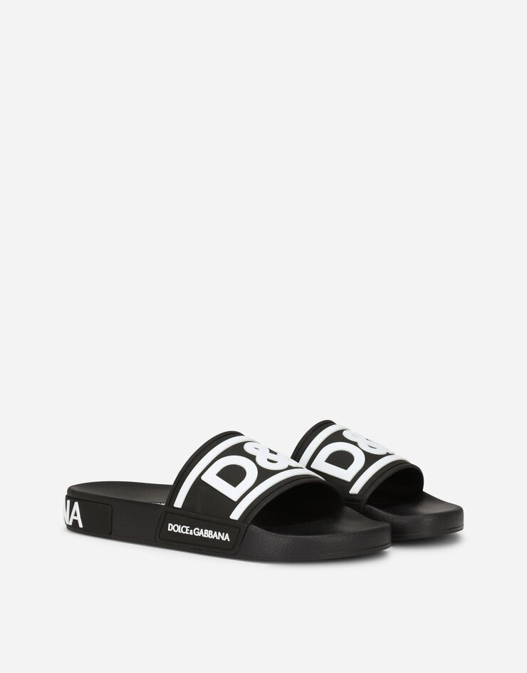 Rubber beachwear sliders with DG logo - 2