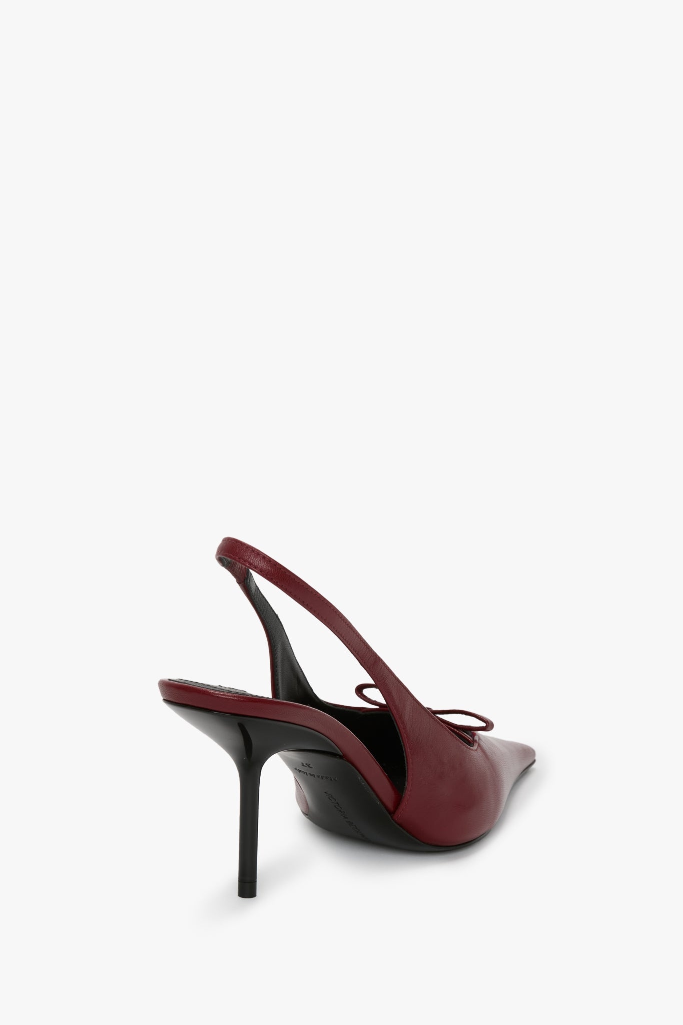 Sloan Stiletto Slingback In Burgundy Smooth Leather - 3