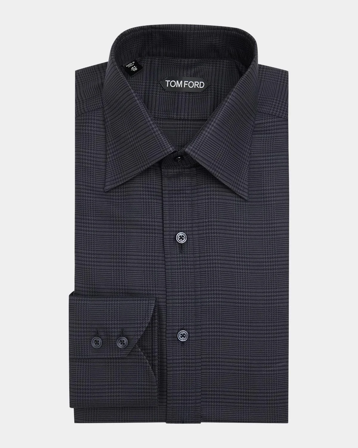 Men's Cotton Prince of Wales Classic-Fit Dress Shirt - 1
