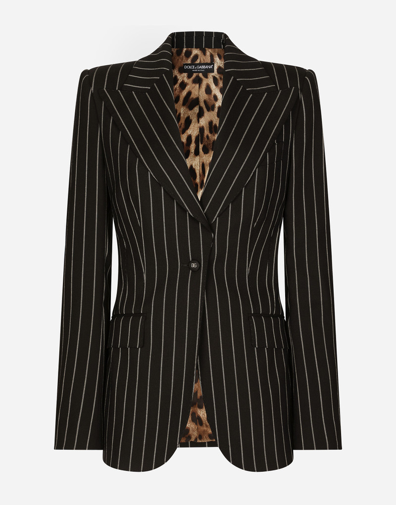 Pinstripe wool Turlington blazer 1