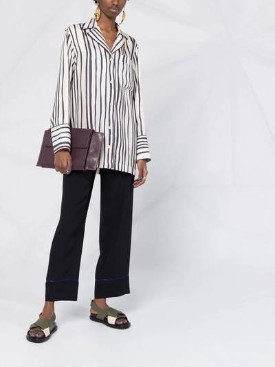 Marni contrasting trim straight-leg trousers outlook