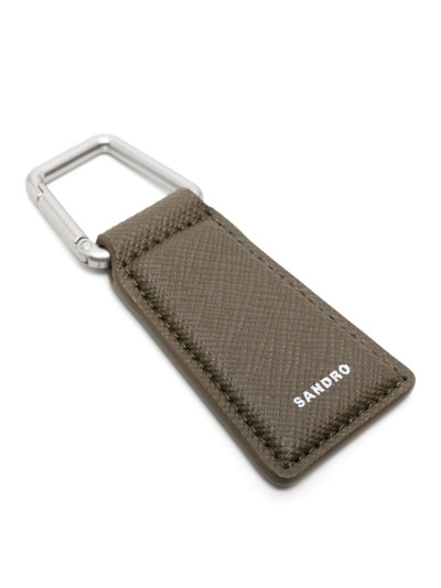 Sandro logo-print leather keychain outlook