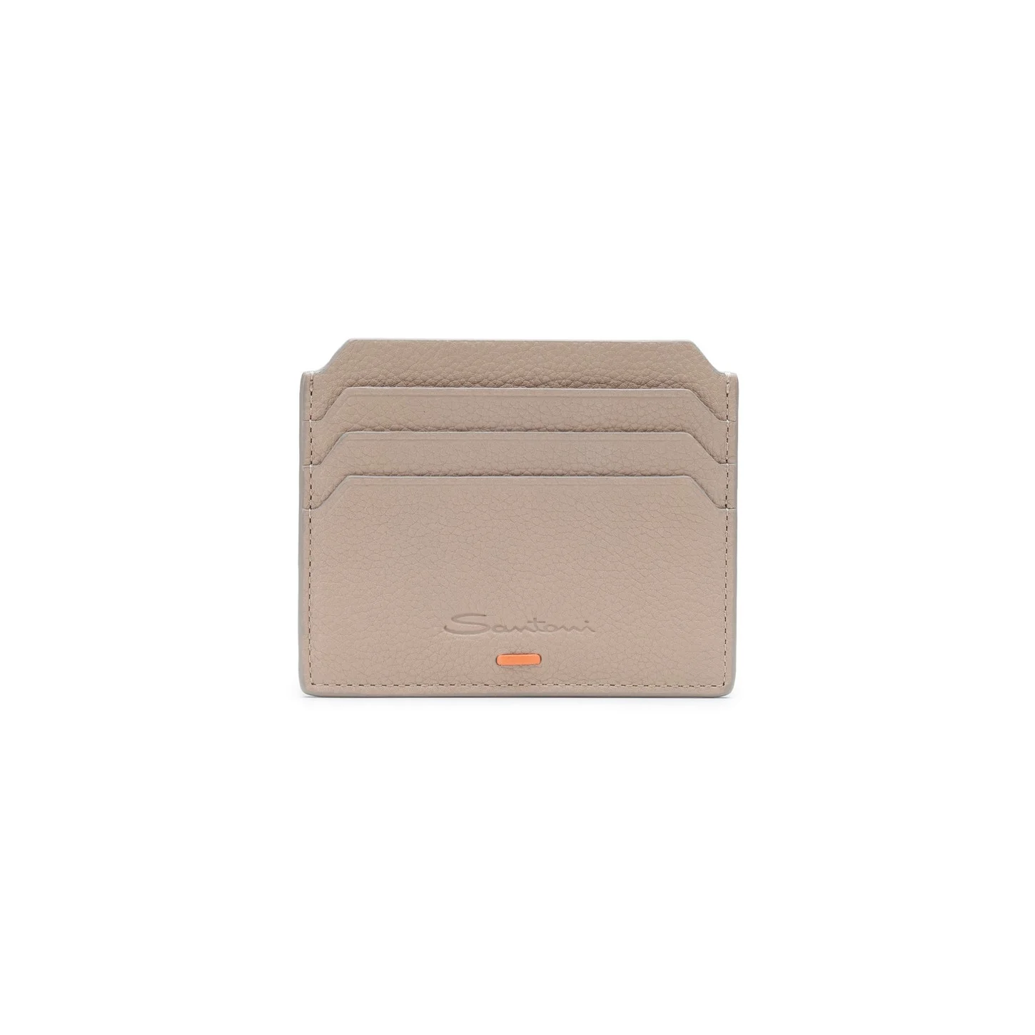 Dove grey tumbled leather credit card holder - 1