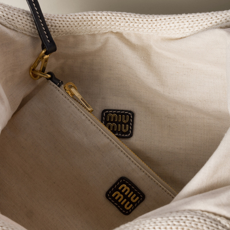 IVY raffia-effect woven tote bag 4