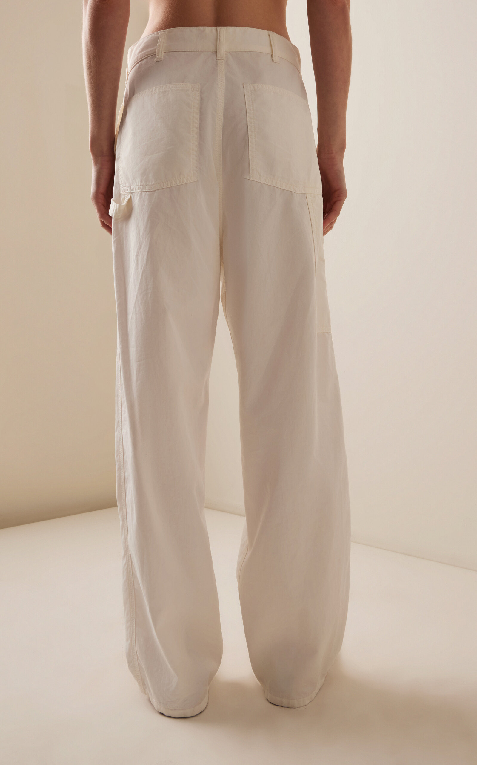 Sharka Rigid Low-Rise Cotton-Cashmere Barrel Jeans white - 4