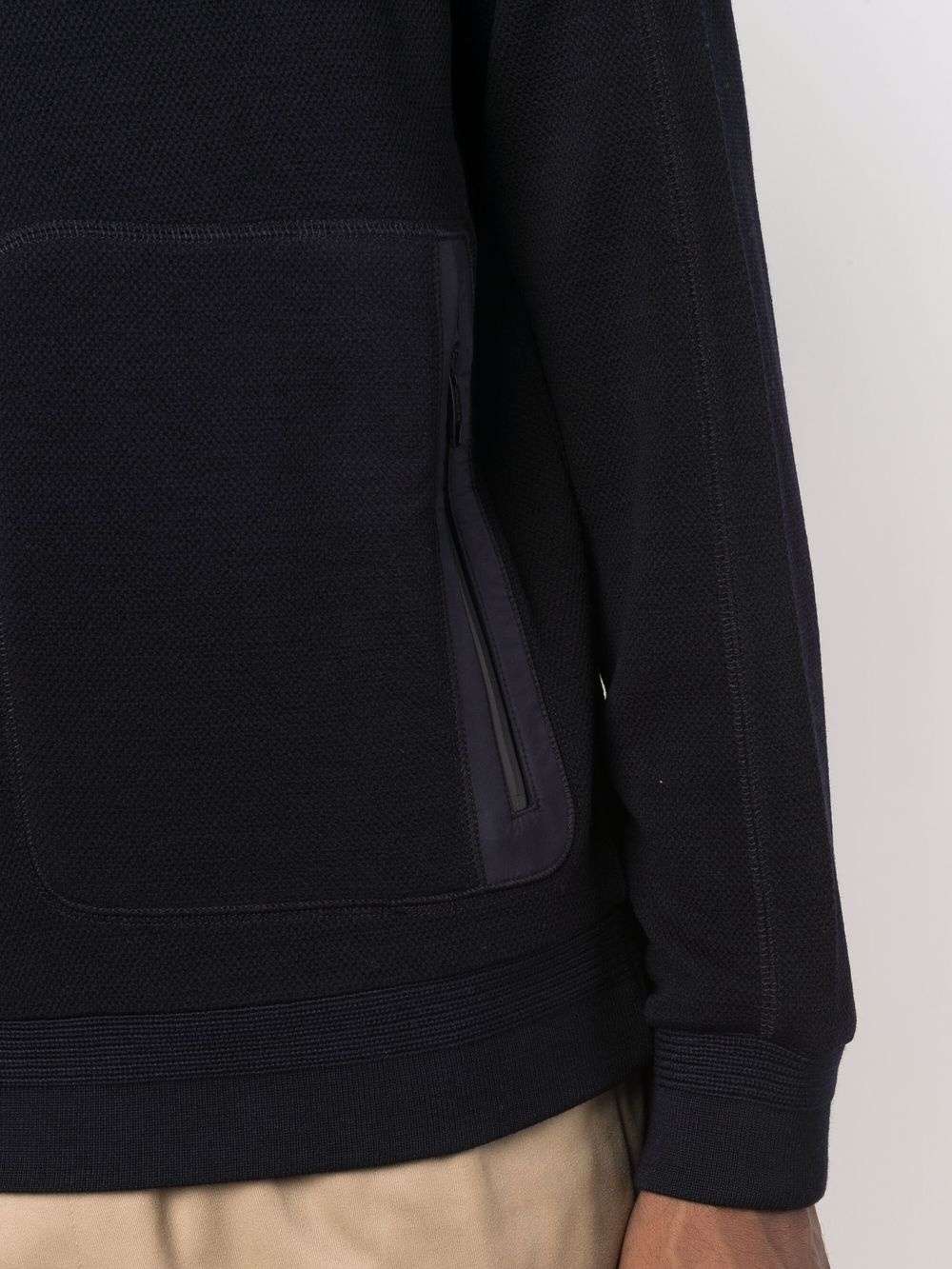 rib-trimmed wool hoodie - 5