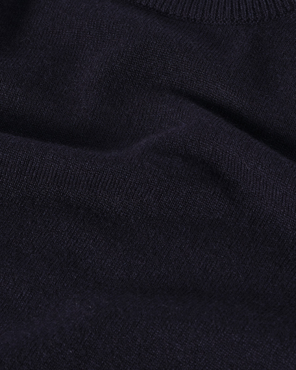 Classic Cashmere Navy Round Neck Jumper - 6