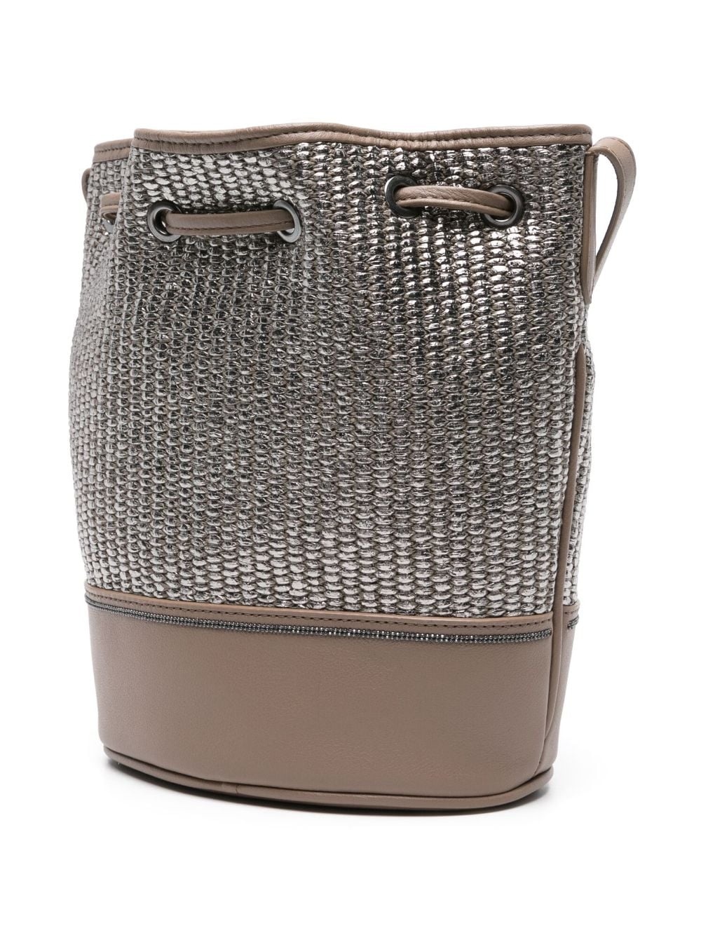 metallic raffia bucket bag - 2