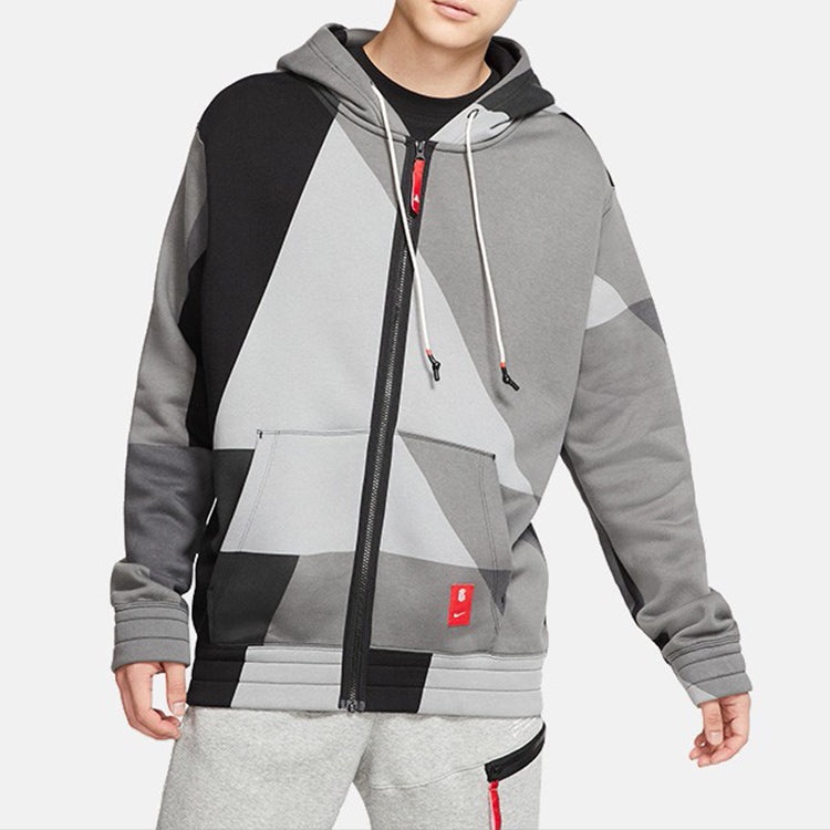 Nike Kyrie Irving Colorblock Zipper Hooded Jacket 'Grey' BV9286-010 - 4