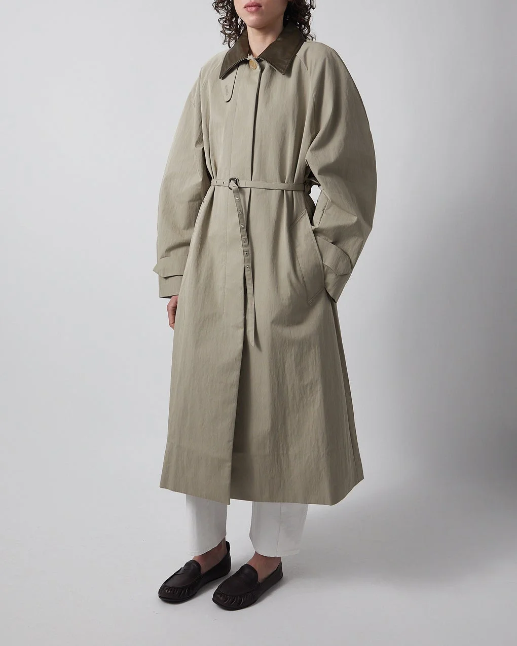 Jacket Belted trenchcoat Grön/grå - 1