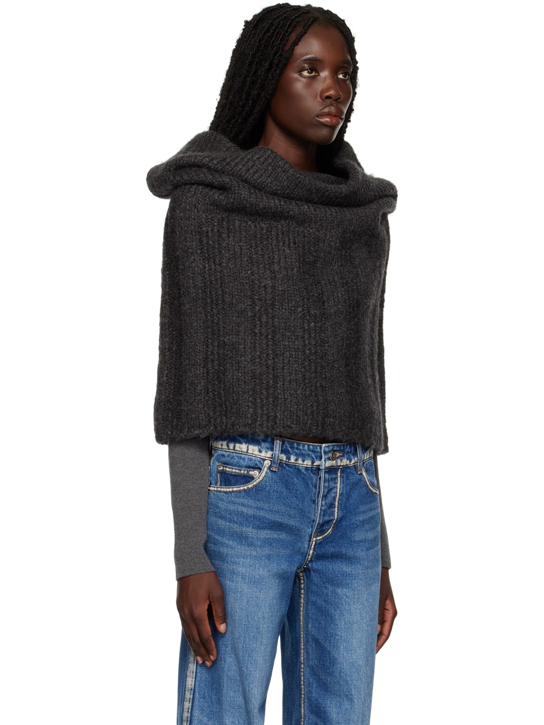 Gray Cowl Sweater - 2