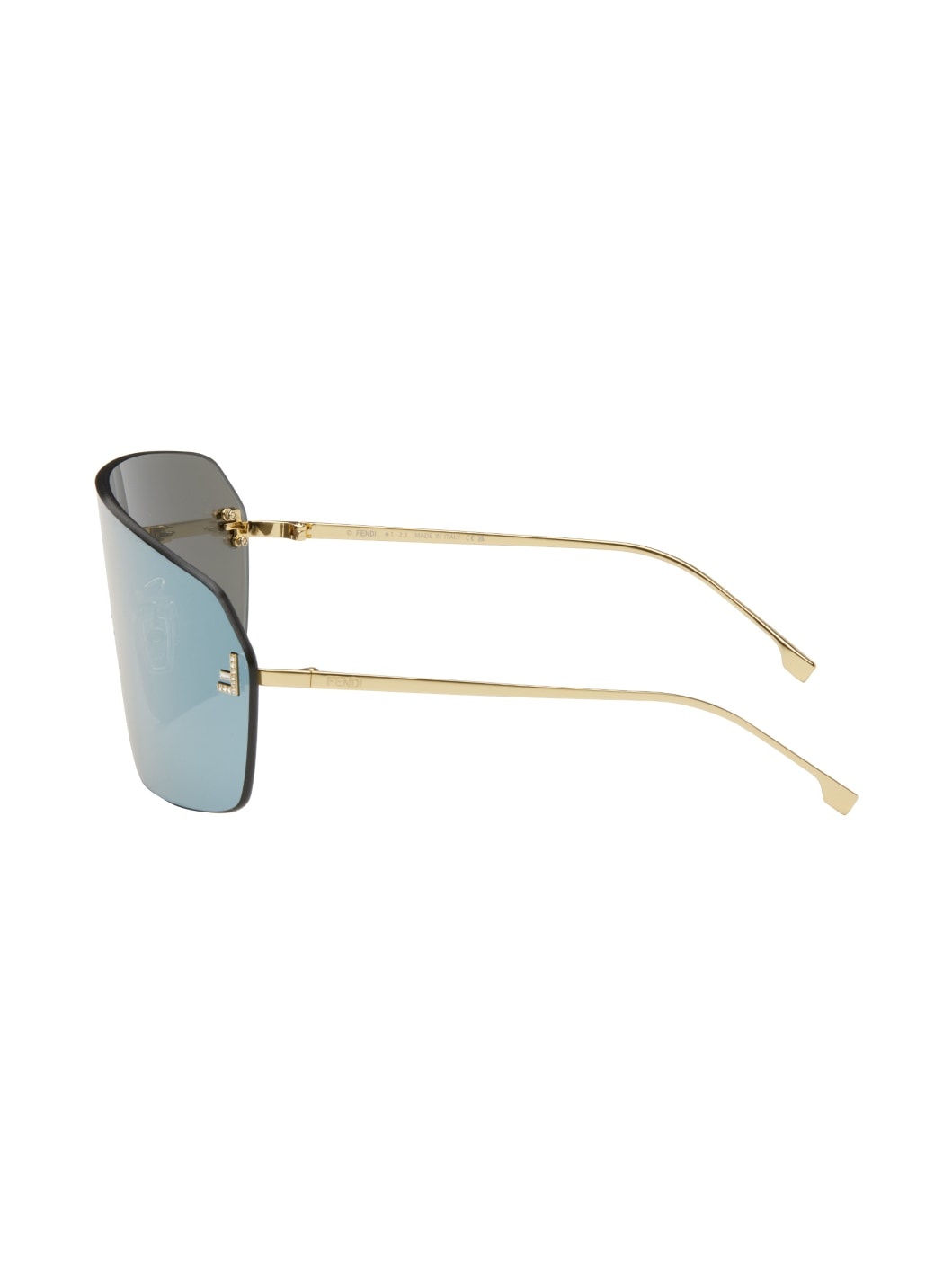 Gold Fendi First Crystal Sunglasses - 3