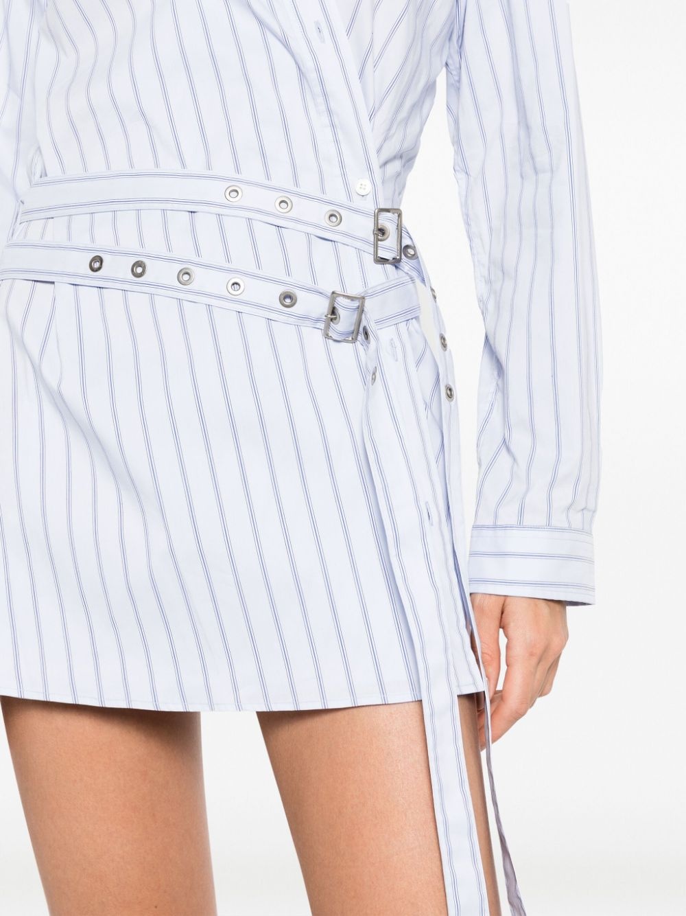 striped cotton-blend shirtdress - 5