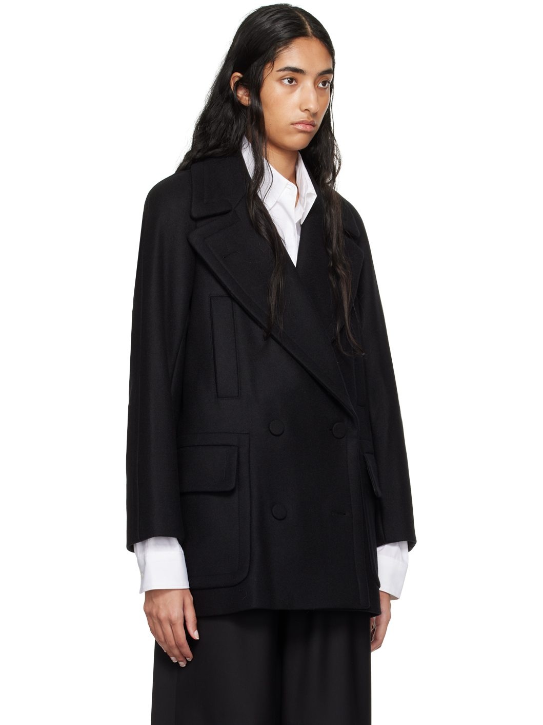Black Wool Coat - 2