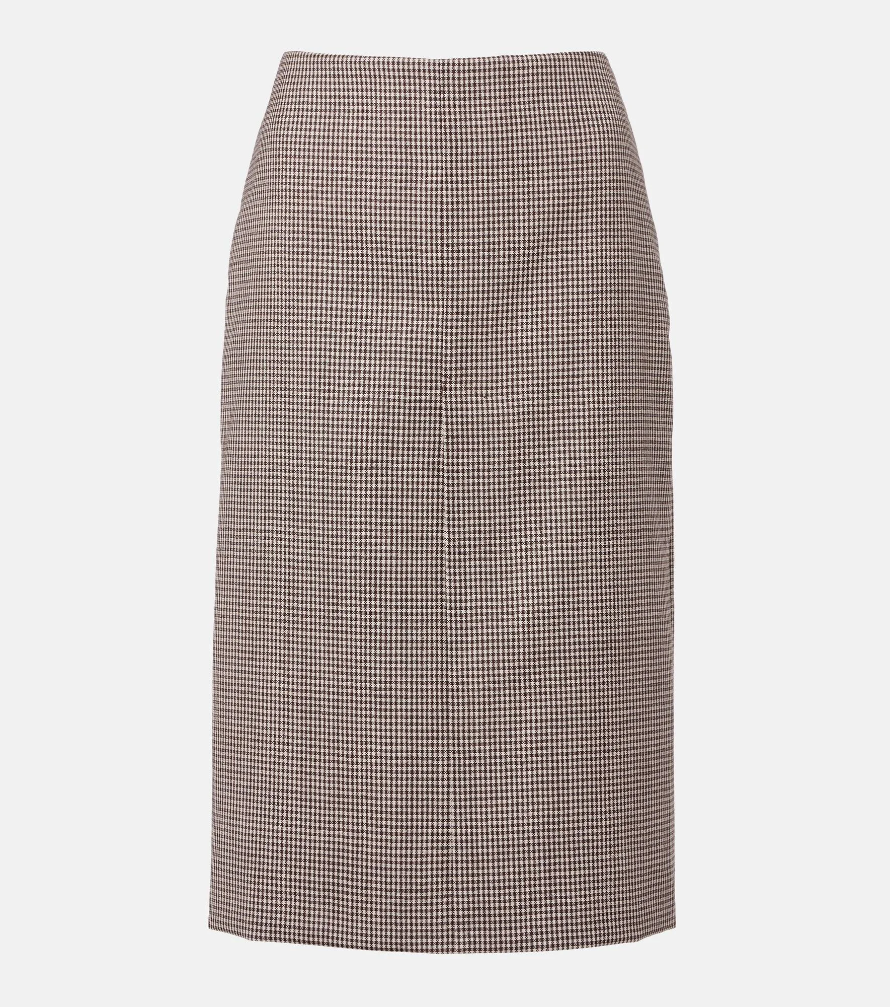 Gingham wool midi skirt - 1