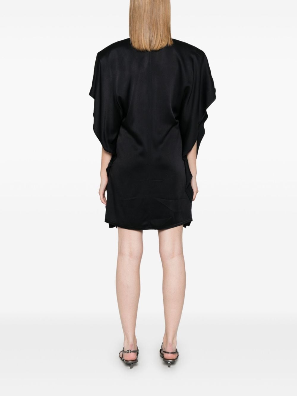 draped jersey mini dress - 4