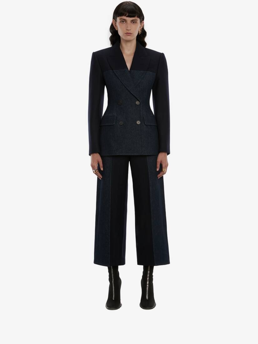 Hybrid Culottes Trouser in Navy - 2