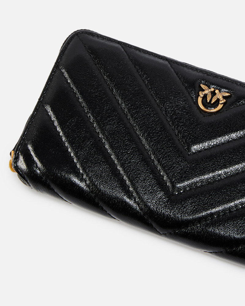 RECTANGULAR WALLET IN METALLIC QUILTED LEATHER 4
