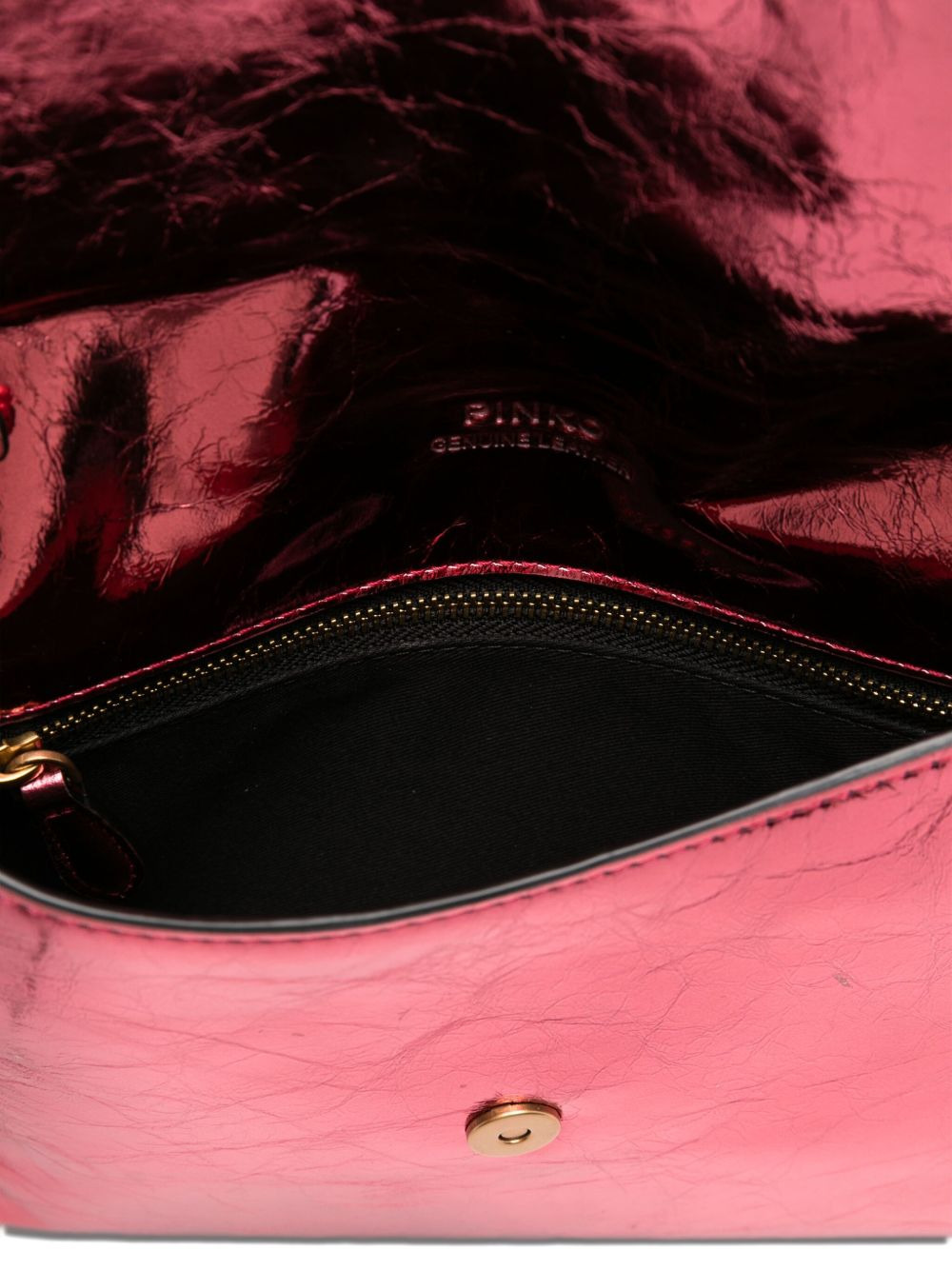 small metallic-leather flap clutch - 5
