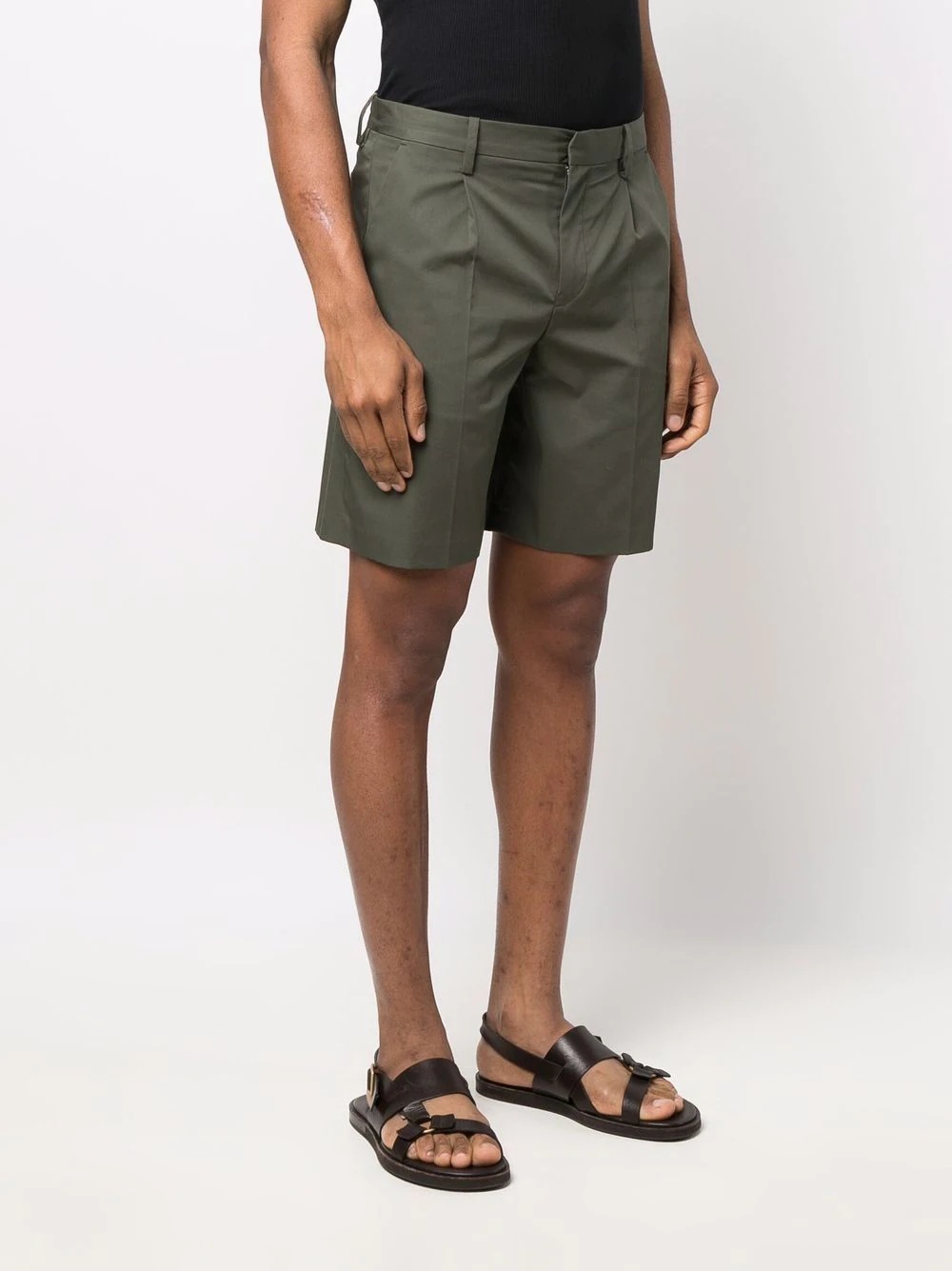 mid-rise cotton chino shorts - 3