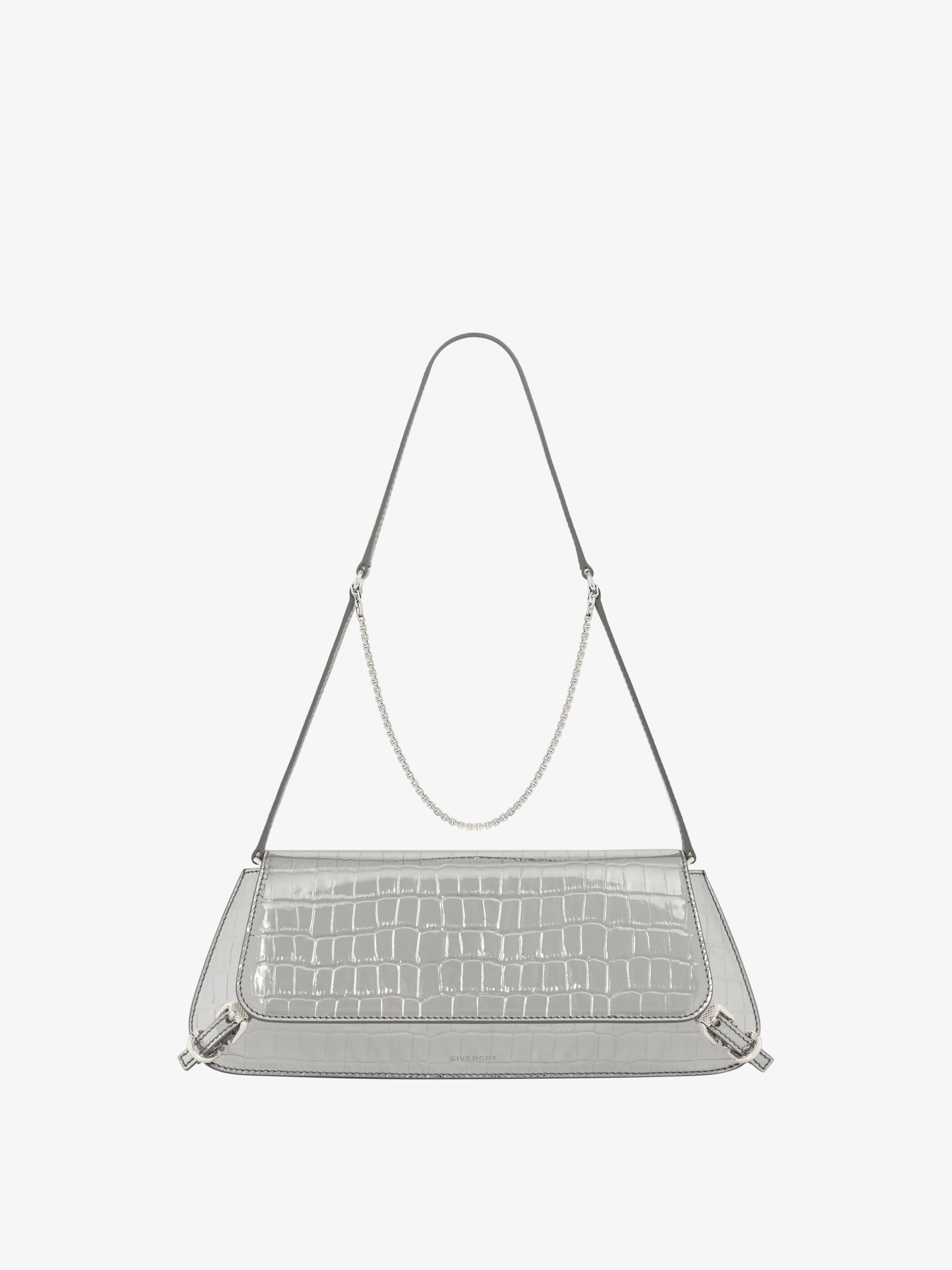 VOYOU CLUTCH BAG IN CROCODILE EFFECT LEATHER - 1