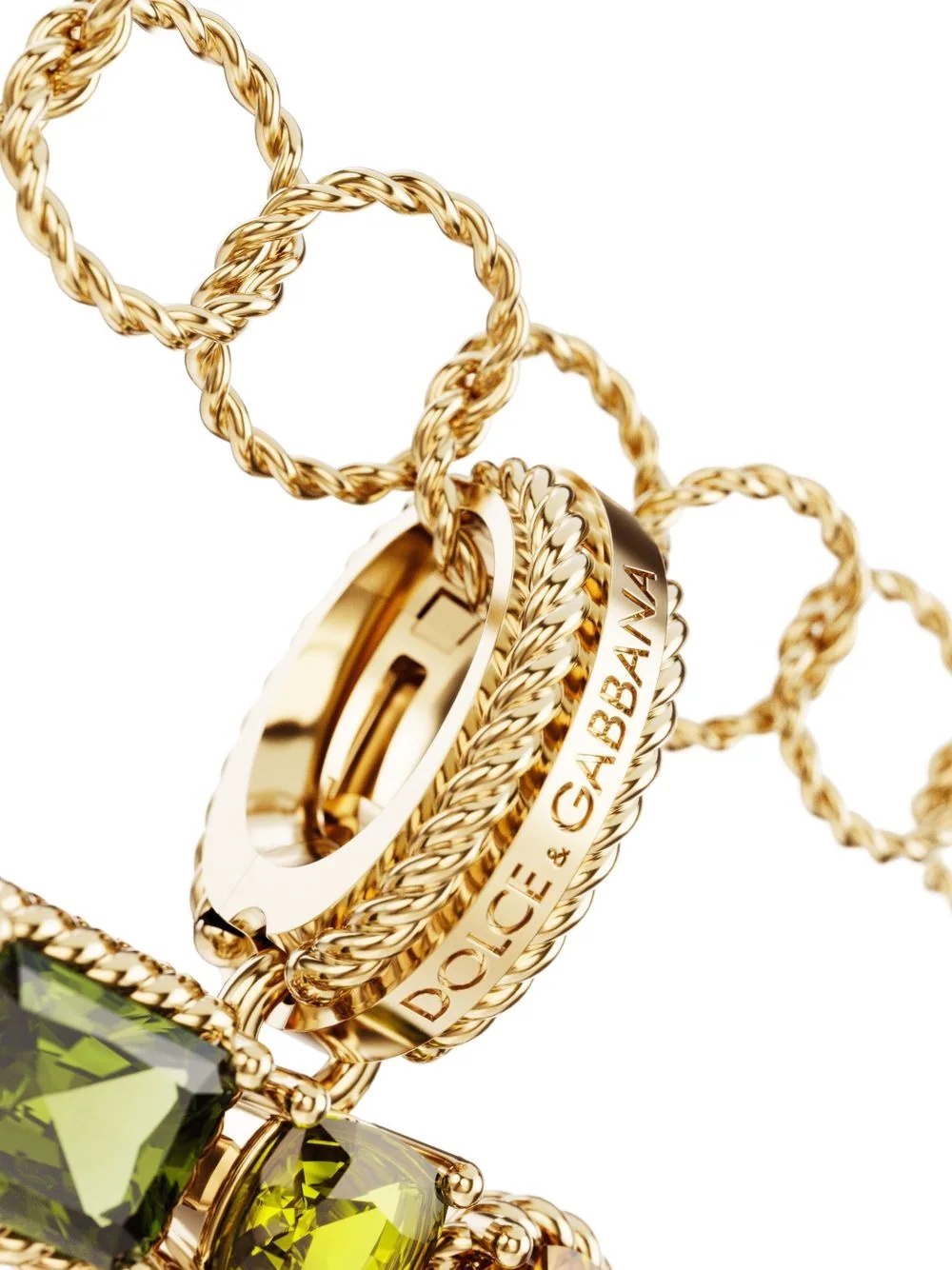 18kt yellow gold Z letter gemstone pendant - 2