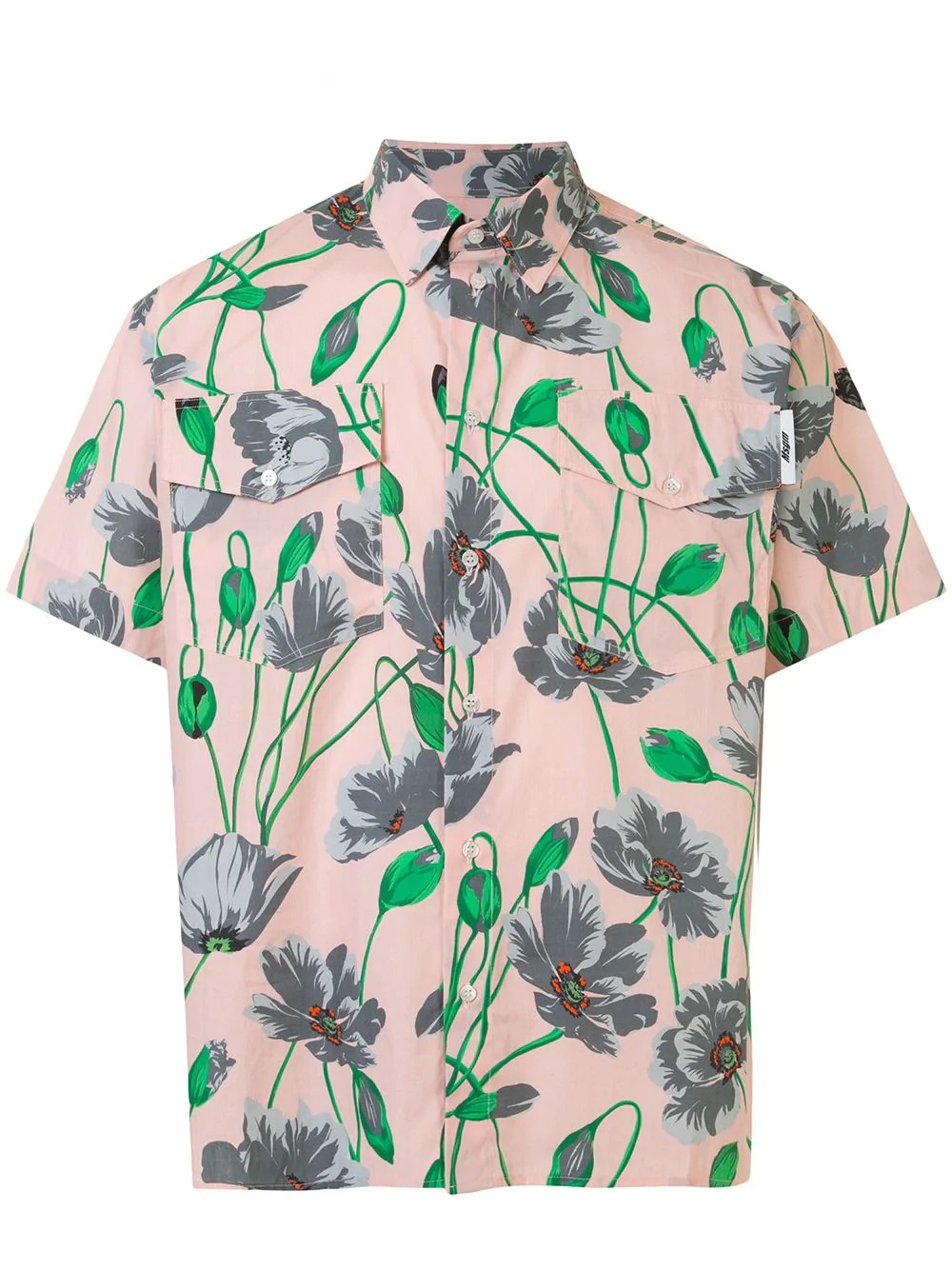 floral-print short-sleeved shirt - 1