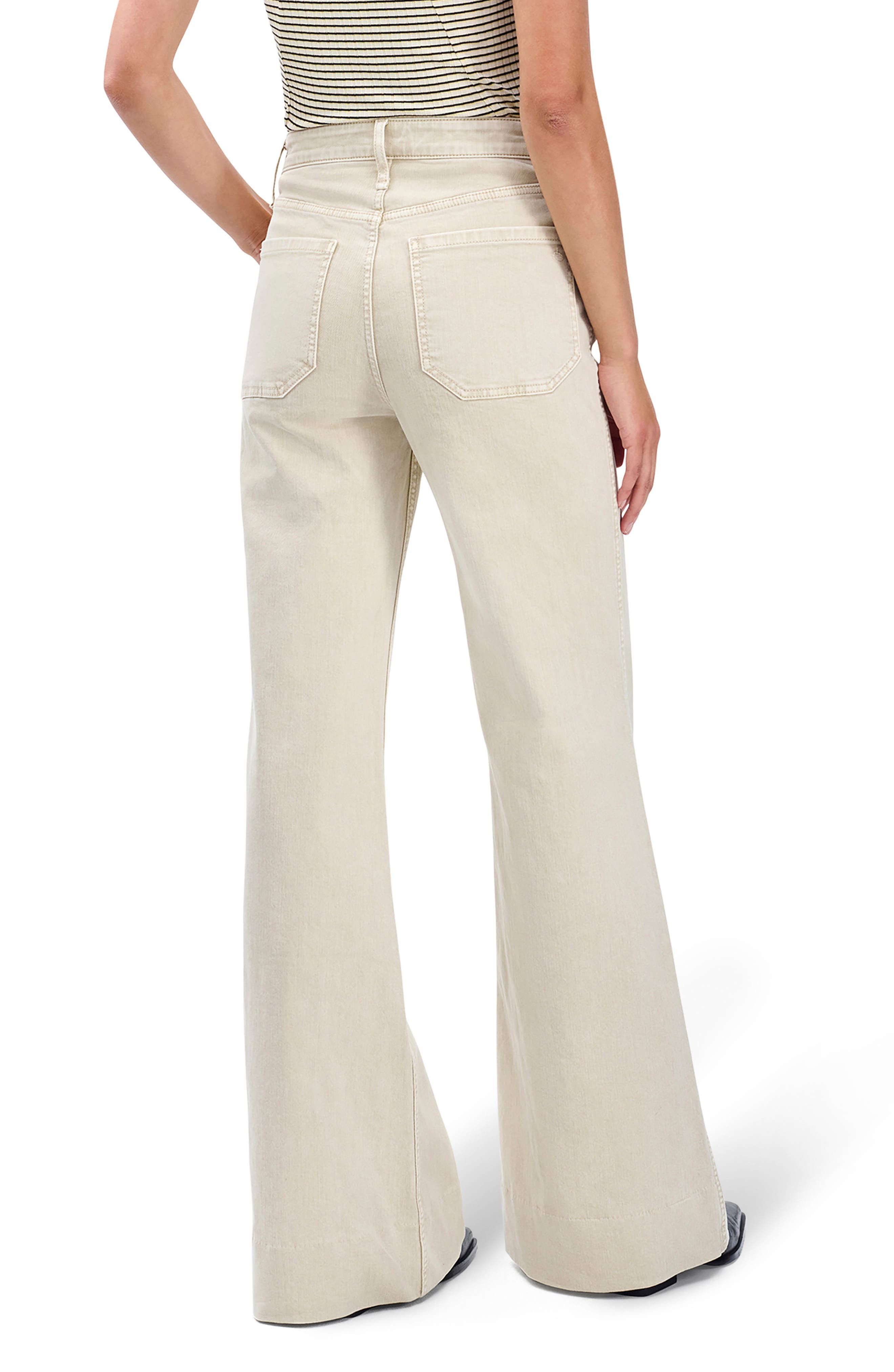 rag & bone Skylar High Waist Flare Trouser Jeans in Sandstone at Nordstrom - 2