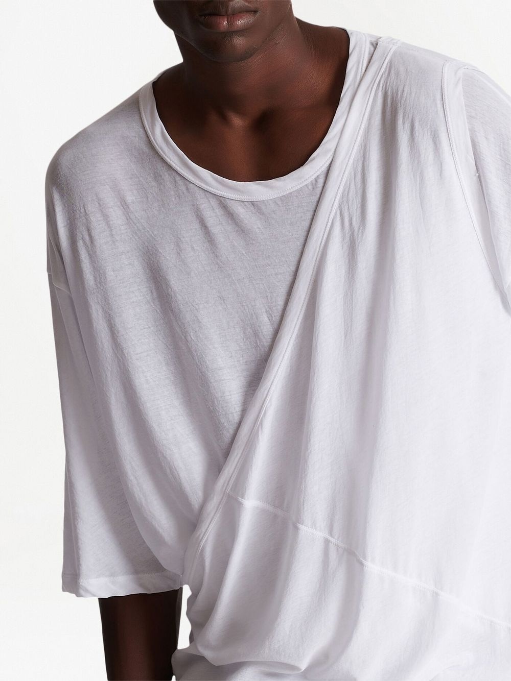 gathered-panel detail T-shirt - 5