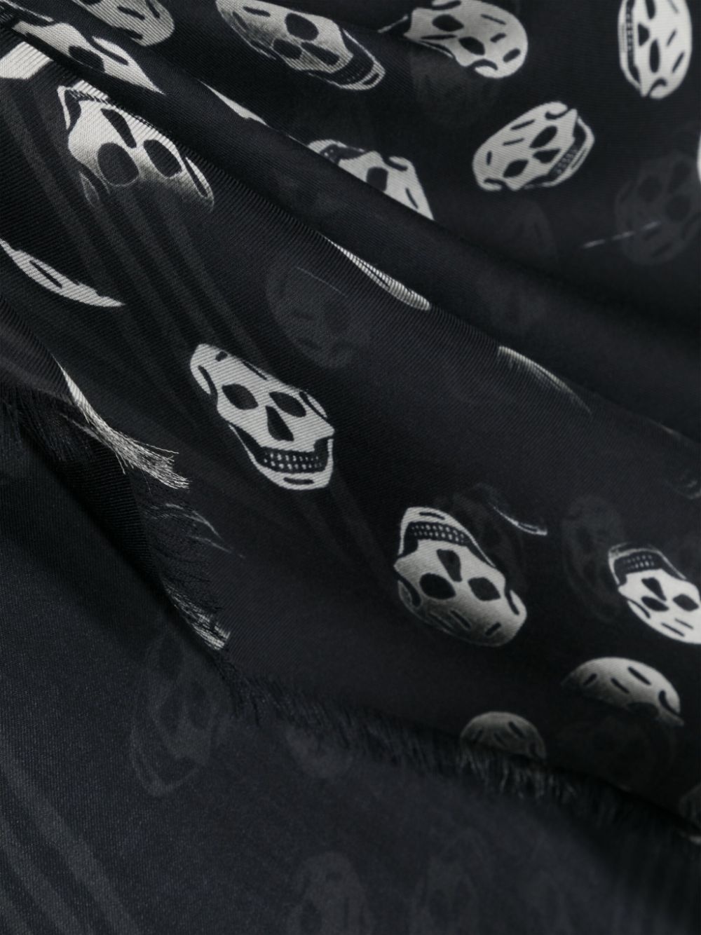 skull-print frayed scarf - 3