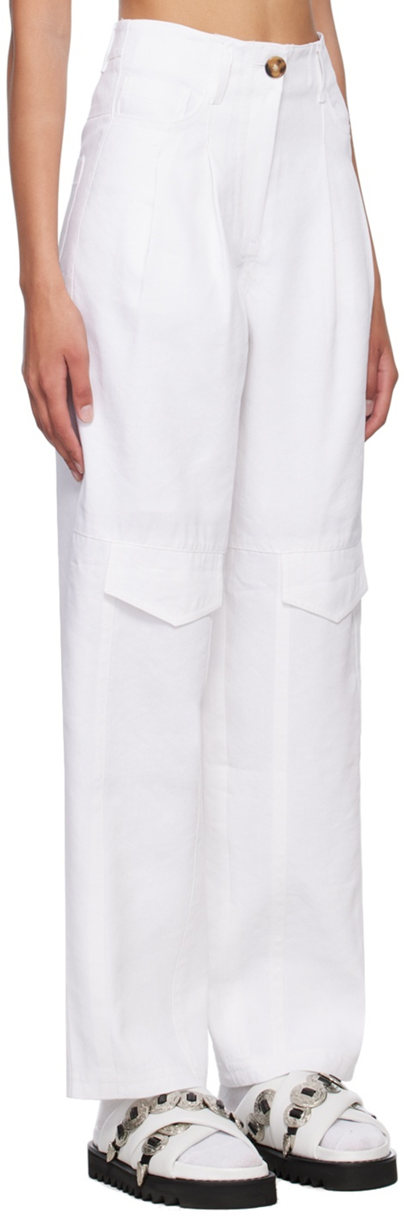 JKOO White Pocket Trousers outlook