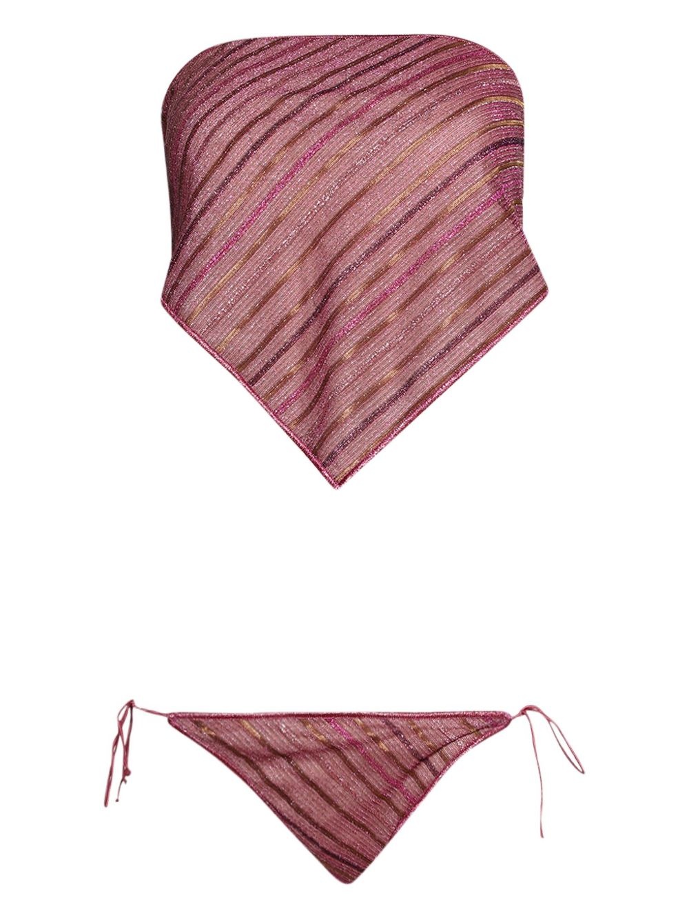 strapless striped bikini - 1