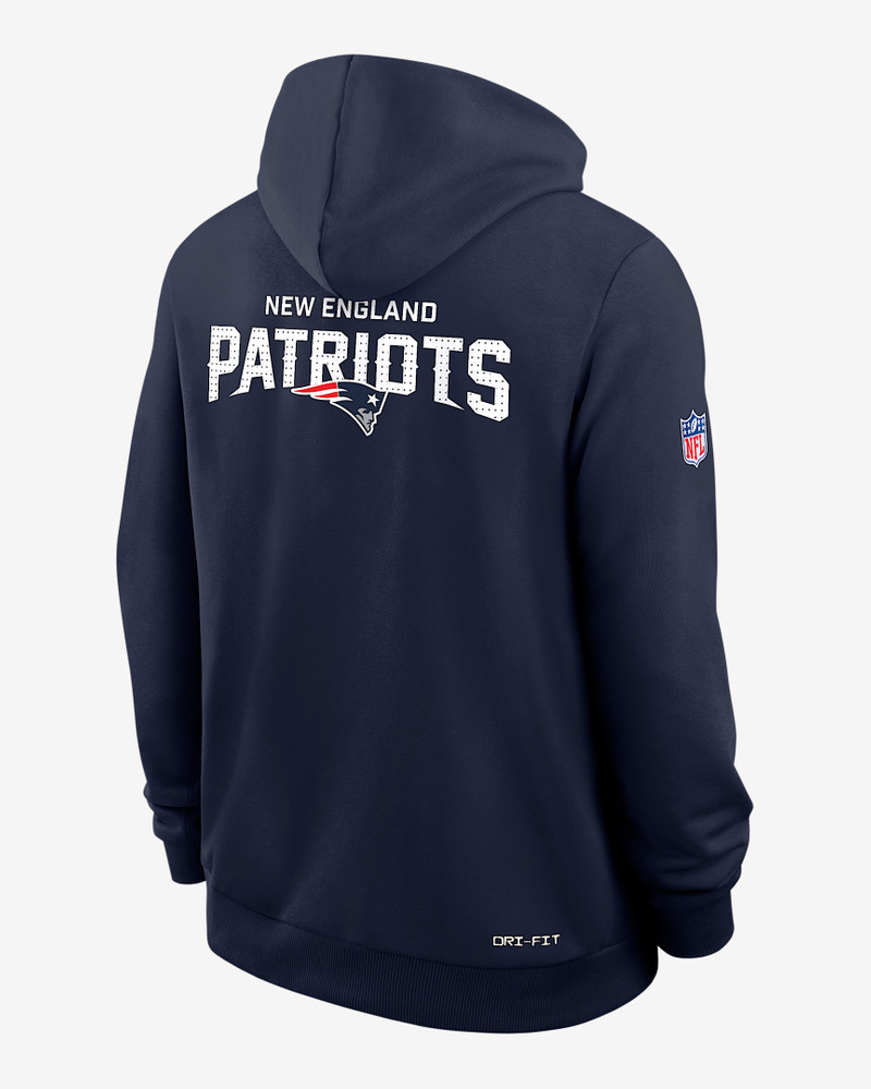 Nike New England Patriots Initial Home Sideline Men's Nike Dri-FIT NFL Pullover Hoodie outlook