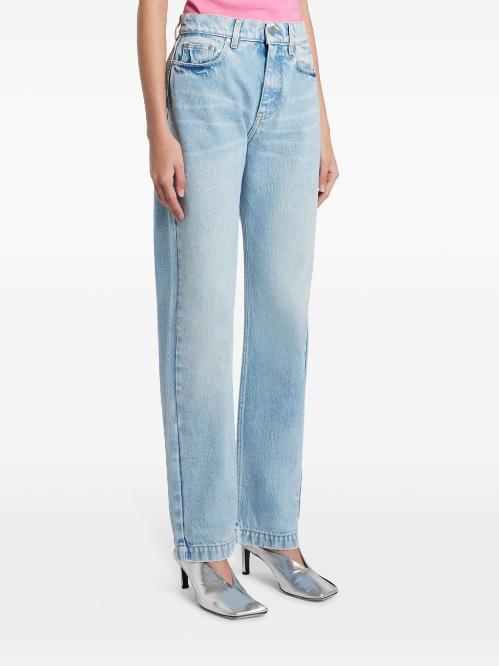 S wave-patch straight-leg jeans - 3