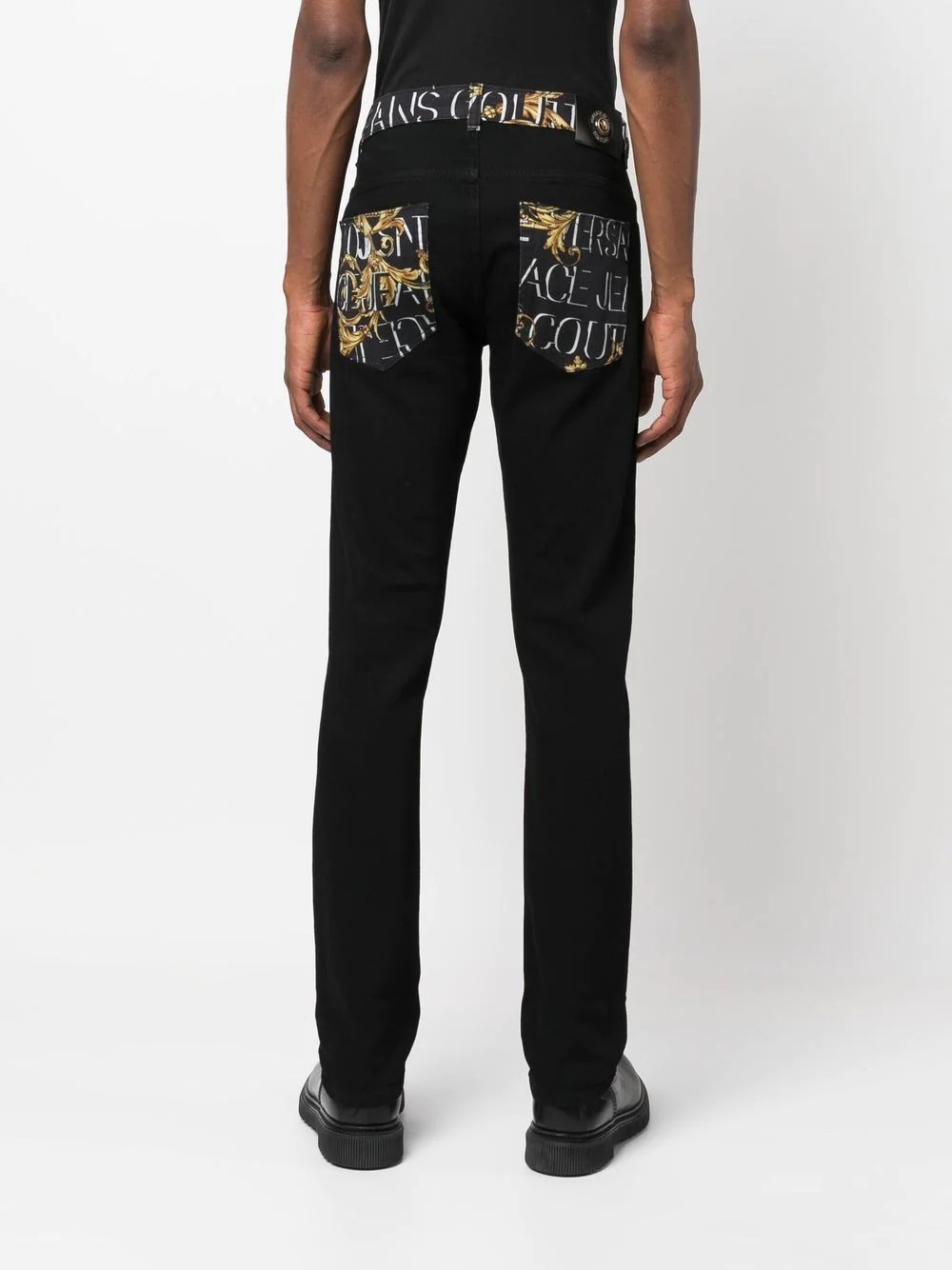 baroque-print slim-cut trousers - 4