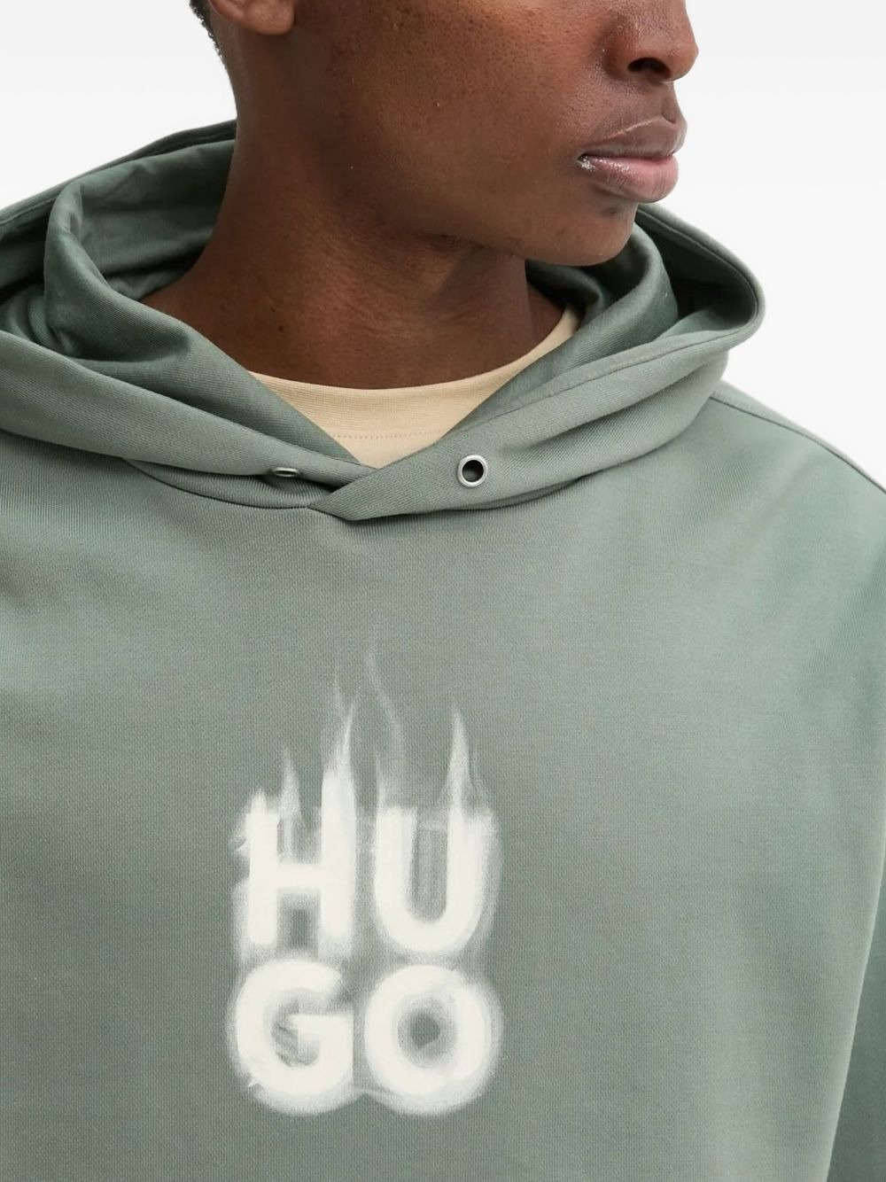 flame-print hoodie - 3