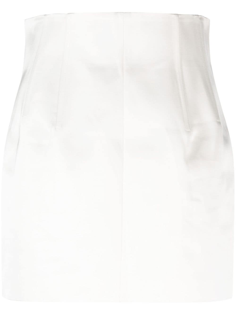 satin-finish high-waisted miniskirt - 1