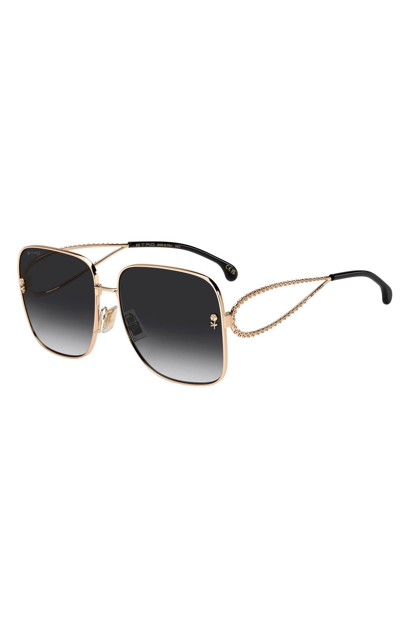 Etro 61mm Gradient Square Sunglasses in Rose Gold/Dark Grey Sf at Nordstrom - 2