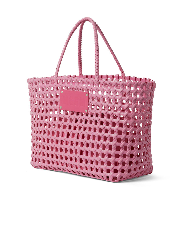 Faux leather basket net bag with accompanying mini pouch 3